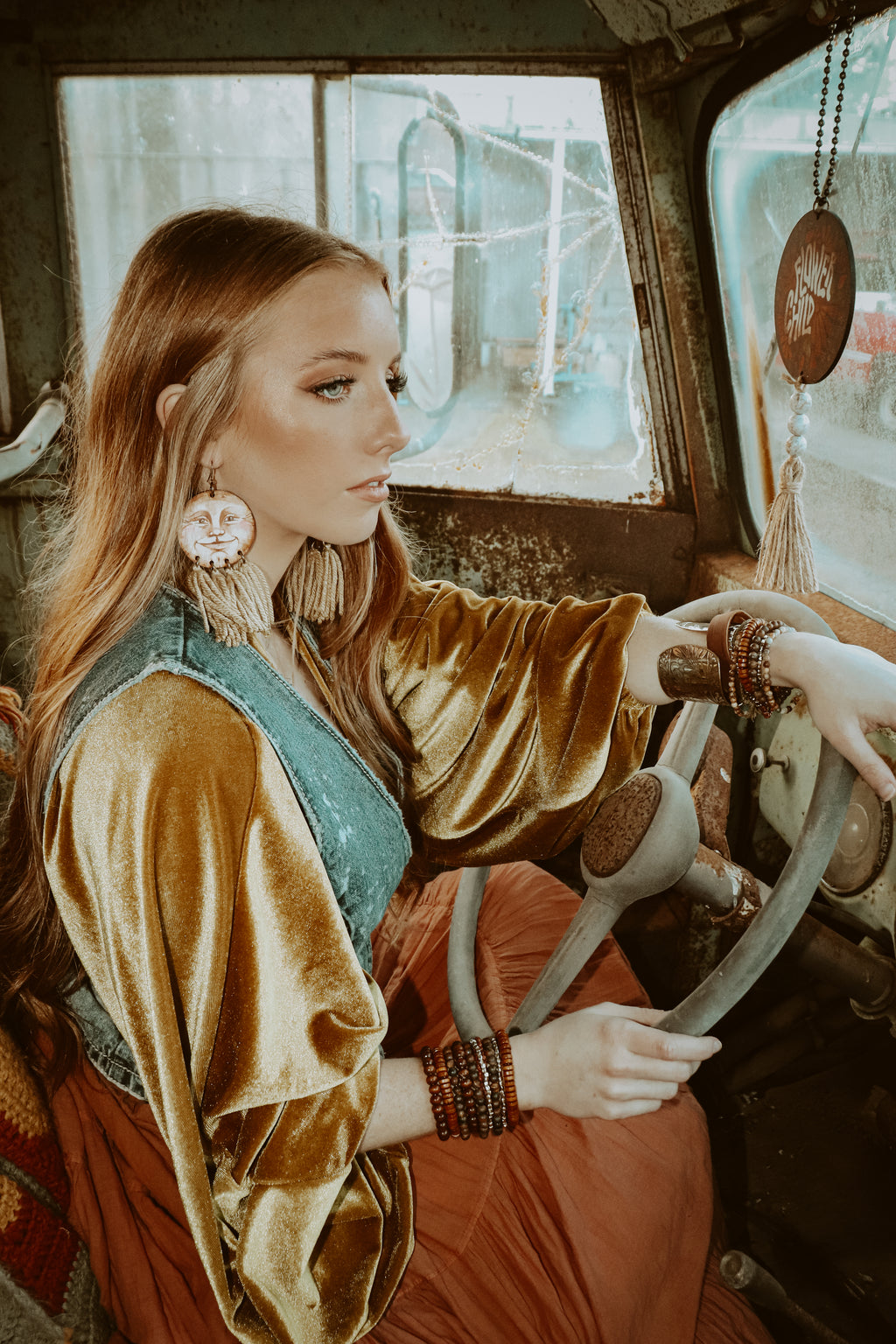 Man in the Moon Fringe Earrings
