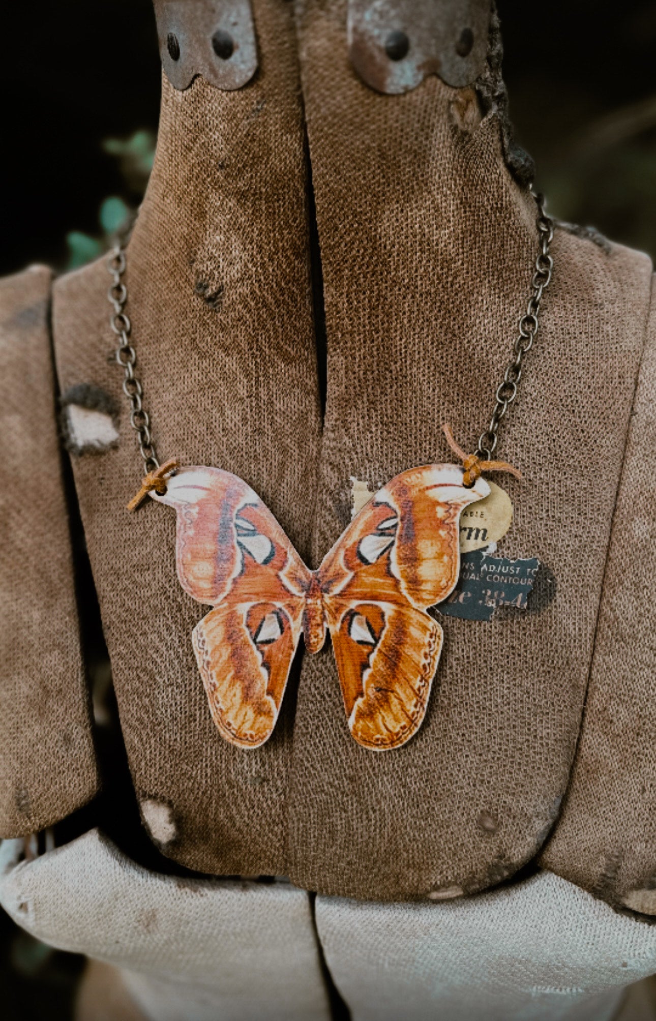 Mustard Moth Necklace