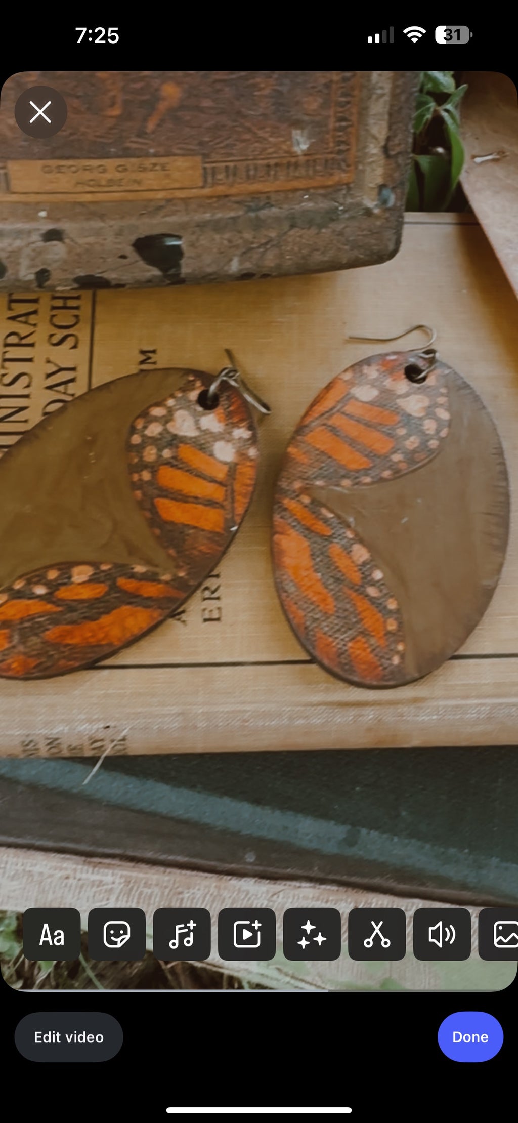 Monarch Moss Earrings